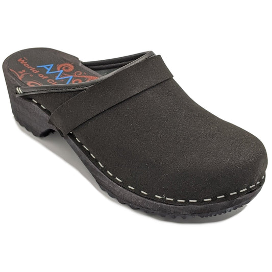 AM-toffeln 100 Clogs in Black Suede
