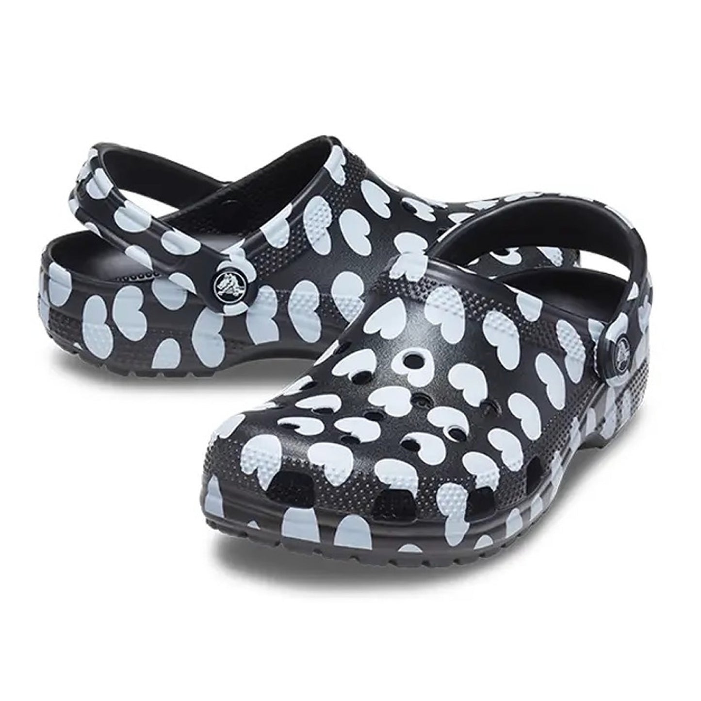 Crocs Classic Heart Print Clog 207679 Black/White