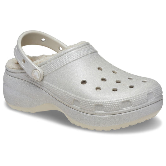 Crocs Classic Platform Glitter Lined Clog (210413) - Silver