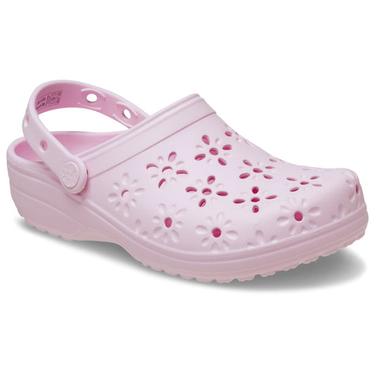 Crocs Classic Floral Cut Out Clogs (210927) - Pink Milk