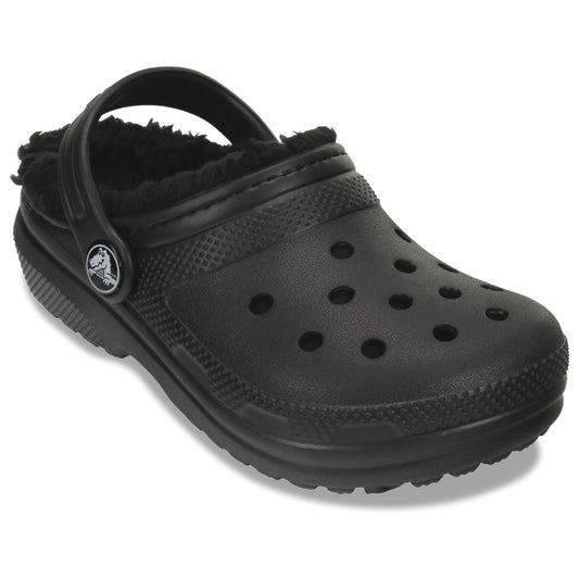 Crocs Classic Lined Kids Clogs (207010) - Black/Black
