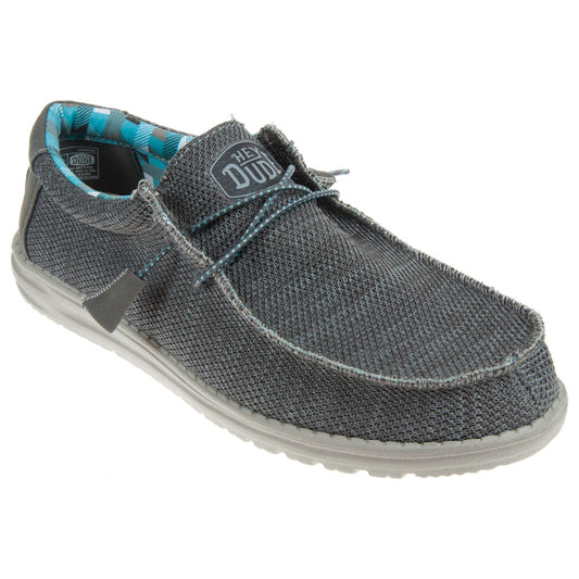 Hey Dude Wally Sox Textile (40019) - Charcoal