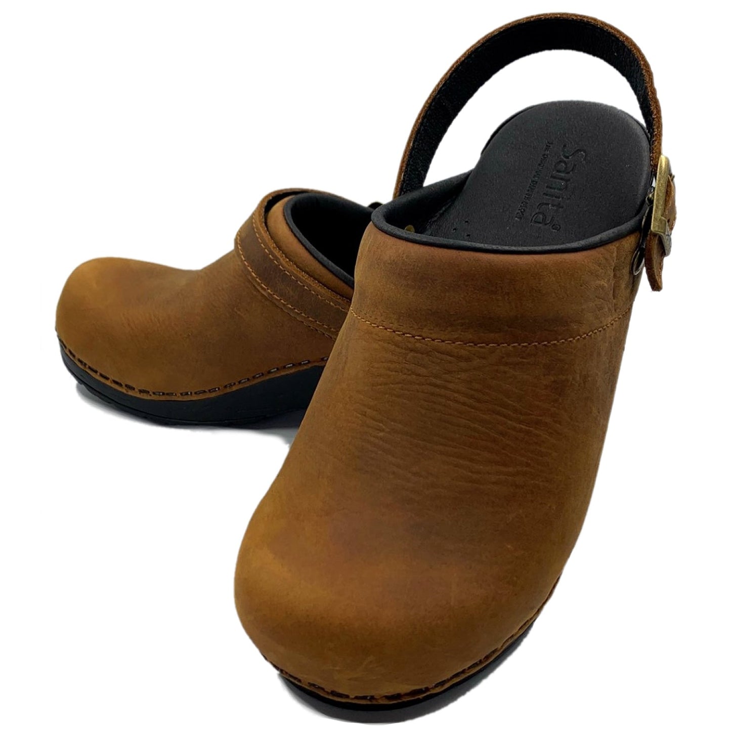 Sanita Morse Oiled Danish Clogs in Chestnut Brown