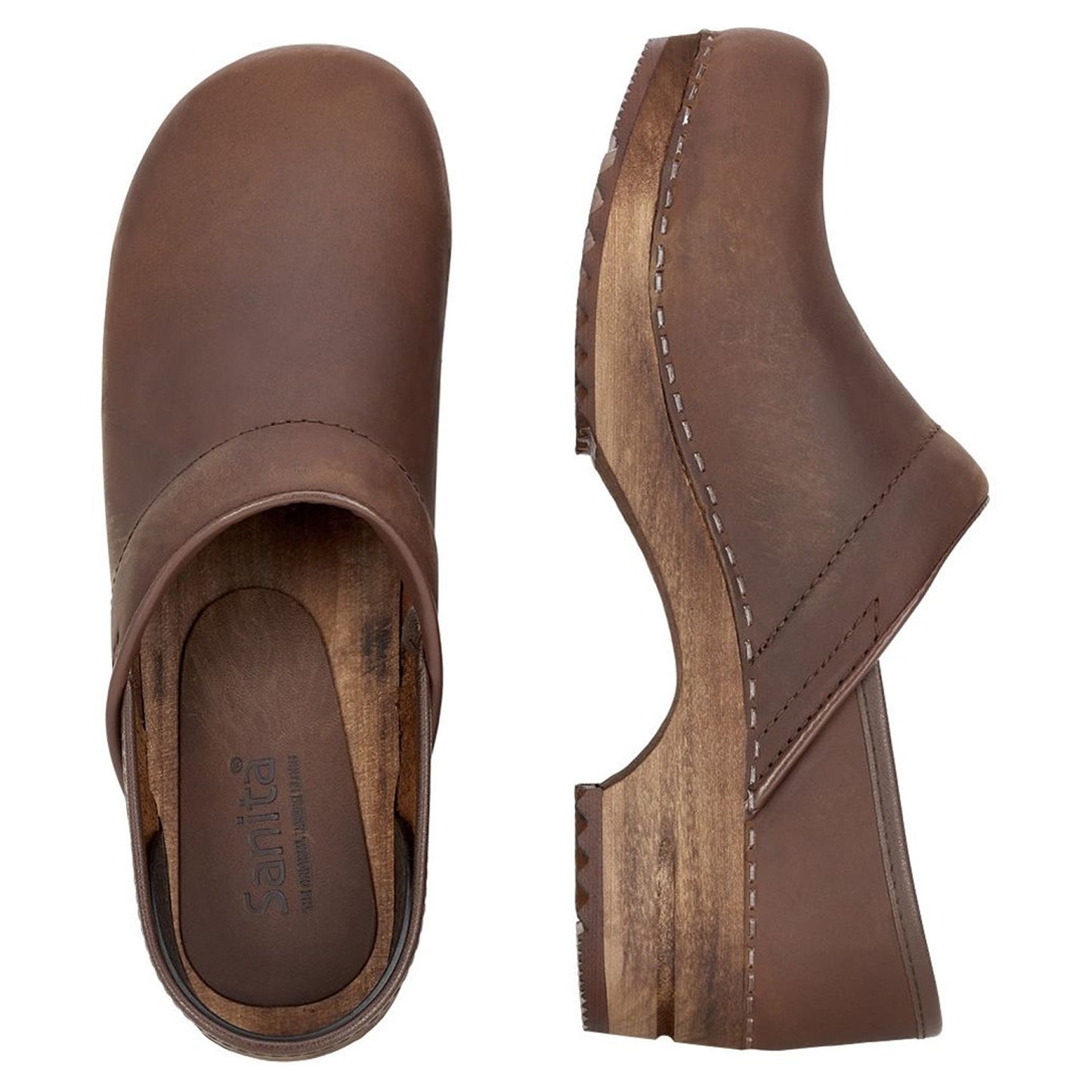 Sanita Classic Closed Clogs in Antique Brown (1201005)