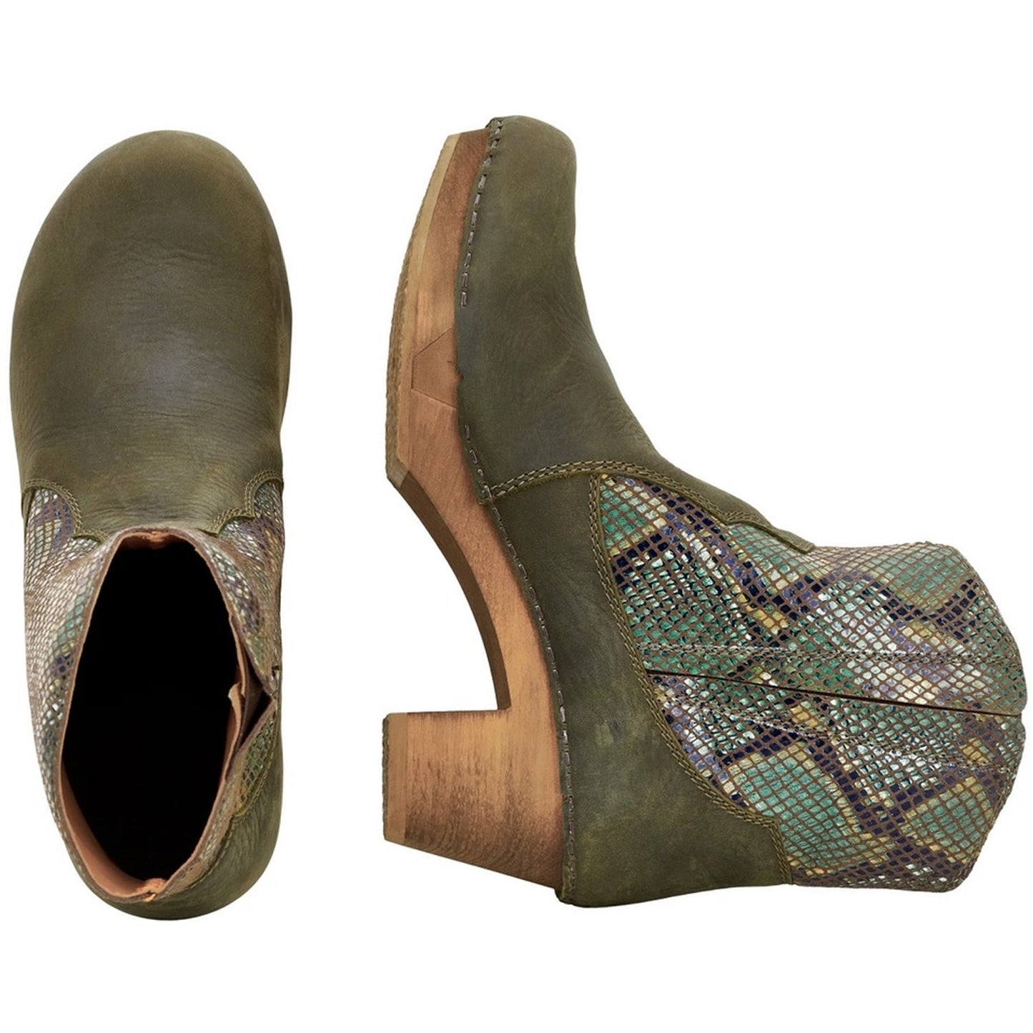 Sanita Baska Snakeskin Clog Boots