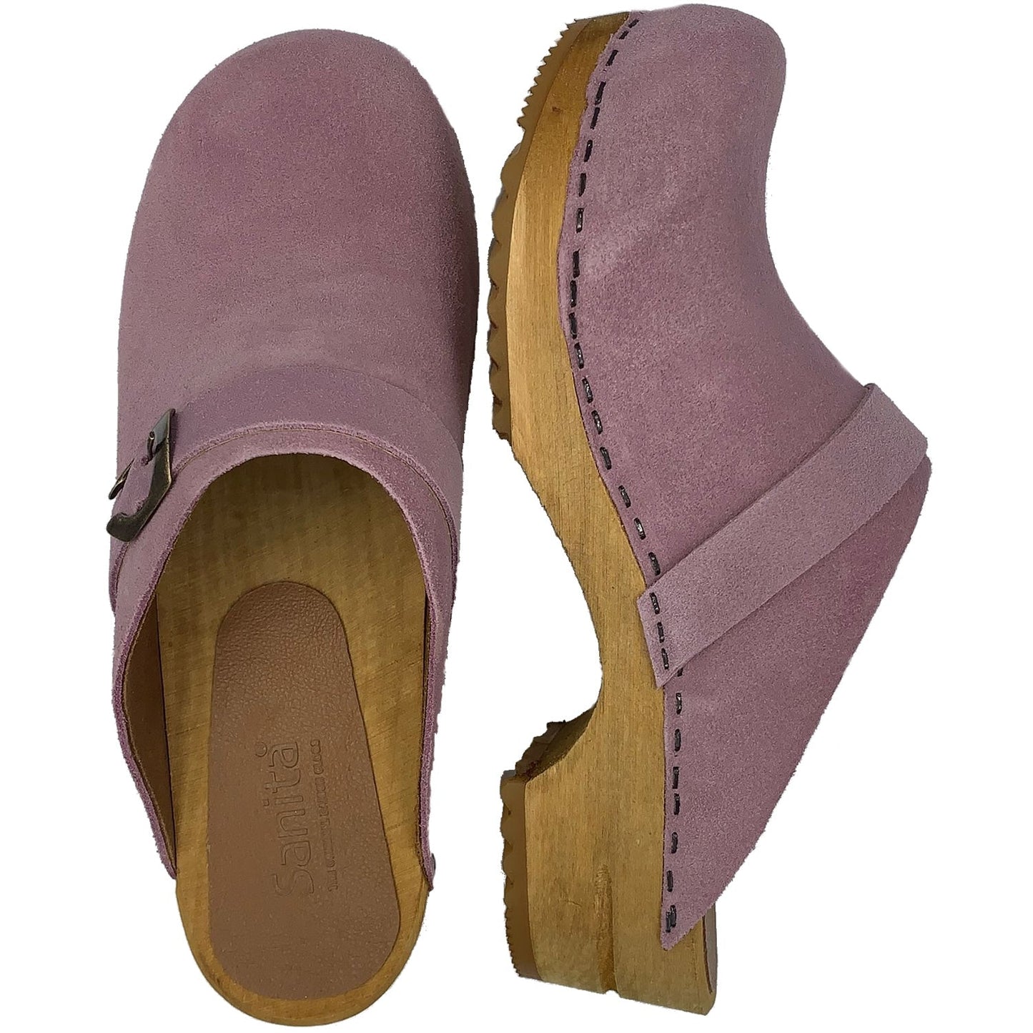 Sanita Hedi Danish Suede Clogs in Light Purple 457190