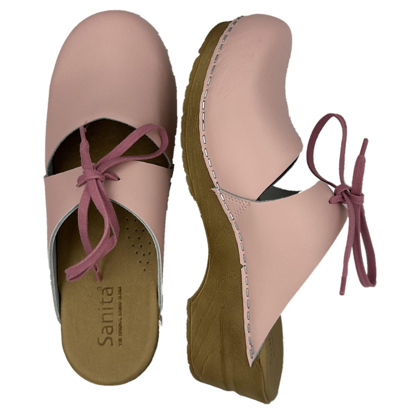 Sanita Osay Lace-Up Clog Sandals in Rose (472018)
