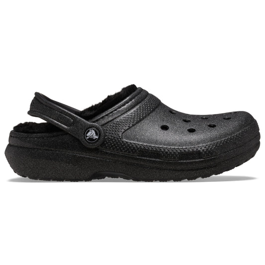 Crocs Classic Glitter Fuzz Lined Clog (211928) - Black