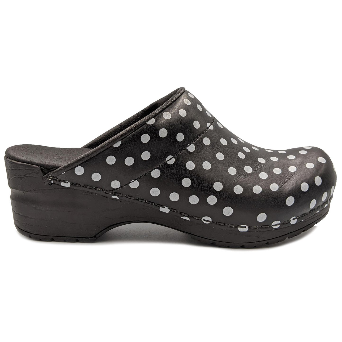 Sanita Fenja Spotty Flexible Clogs in Black