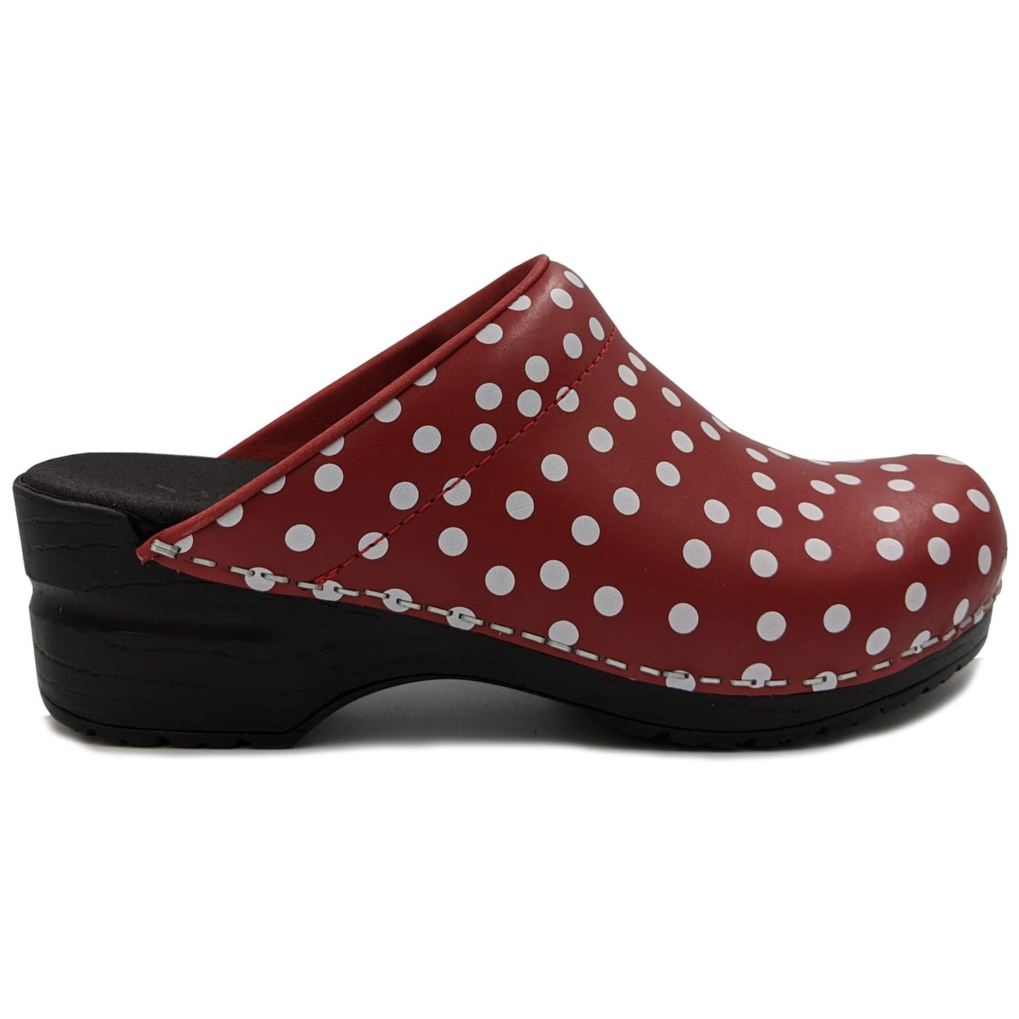 Sanita Fenja Spotty Flexible Clogs in Red
